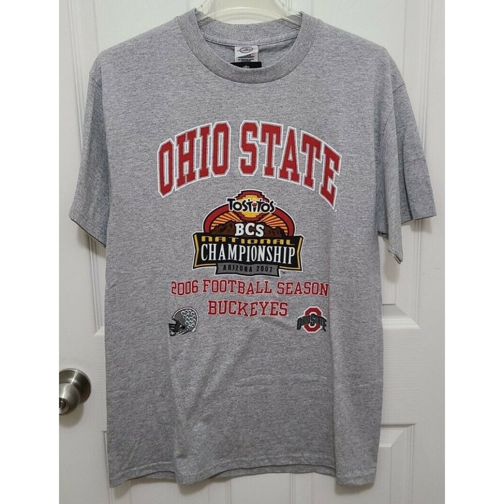 NEW Ohio State 2007 National Championship Game Short Sleeve T Shirt Gray Size M